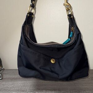 COACH Nylon Hobo Bag w/ Teal ‎ Accent Liner #F10799